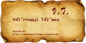Várhegyi Tímea névjegykártya